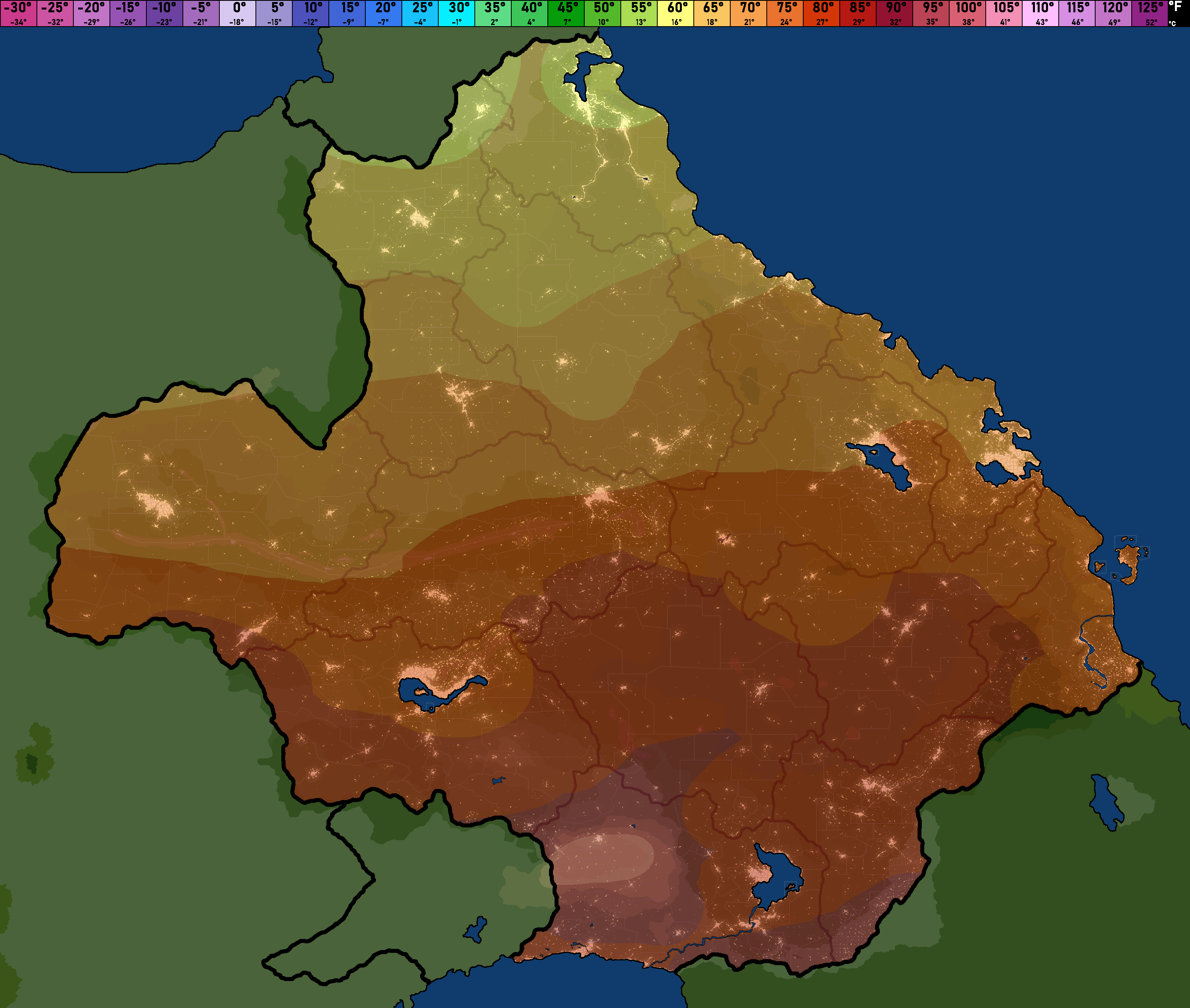 Temperature map: June 17th 2025