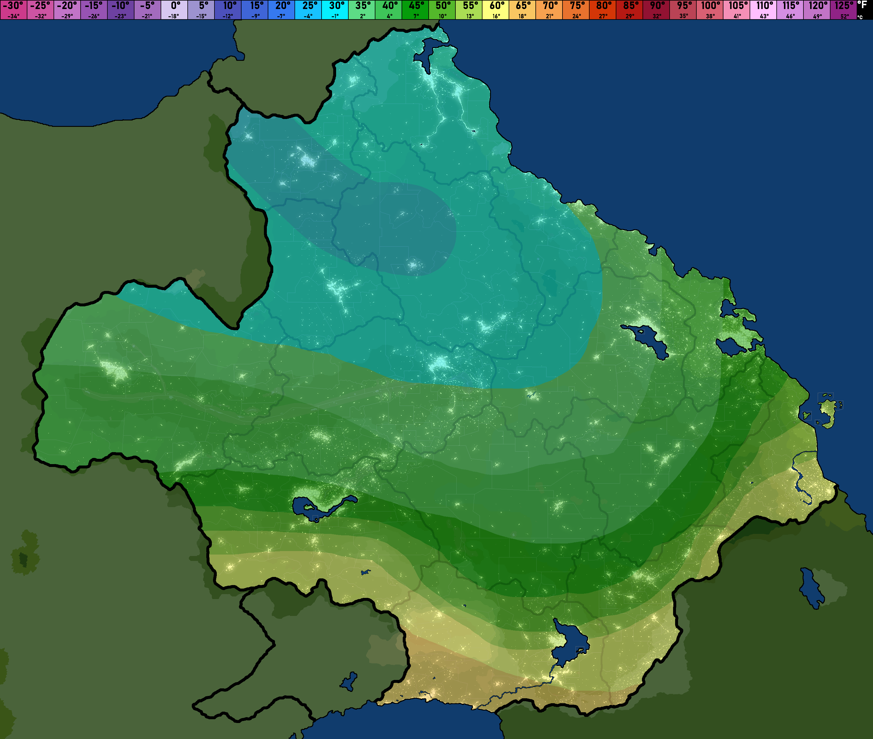Temperature map: November 10th 2025