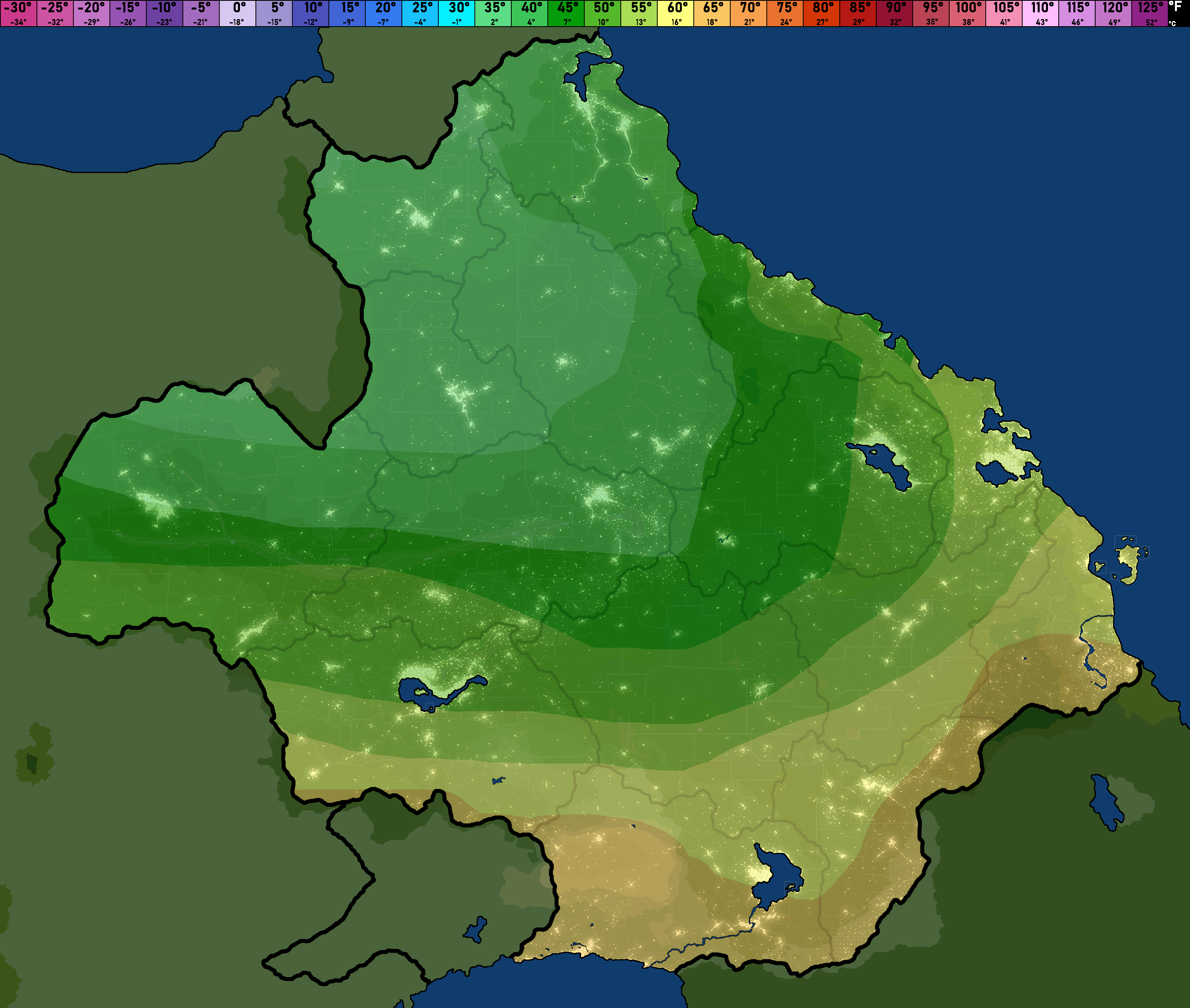 Temperature map: November 16th 2025